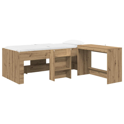 vidaXL Kids'High Bed Frame with Desk 2 pcs Artisan Oak 2