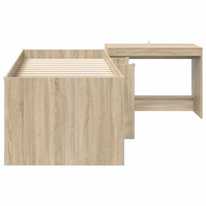 vidaXL Kids'High Bed Frame with Desk 2 pcs Sonoma Oak Engineered Wood 4
