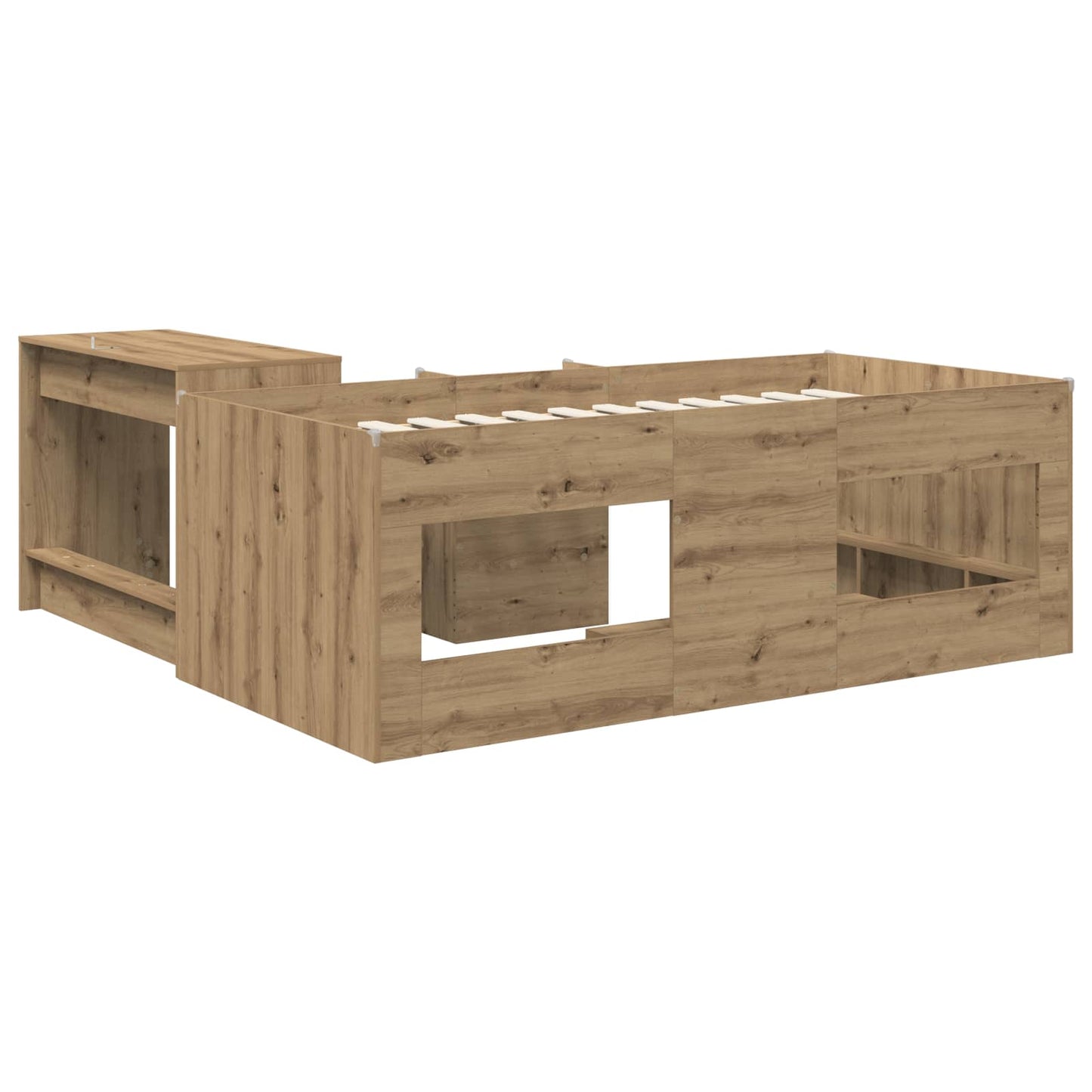 vidaXL Kids'High Bed Frame with Desk 2 pcs Artisan Oak 5