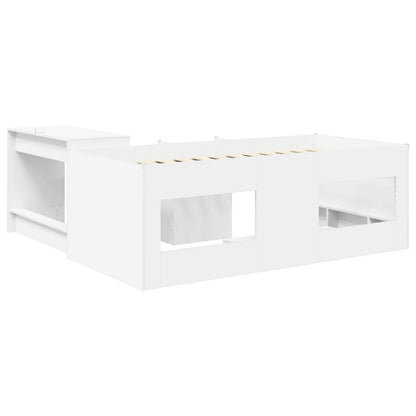 vidaXL Kids'High Bed Frame with Desk 2 pcs White Engineered Wood 5