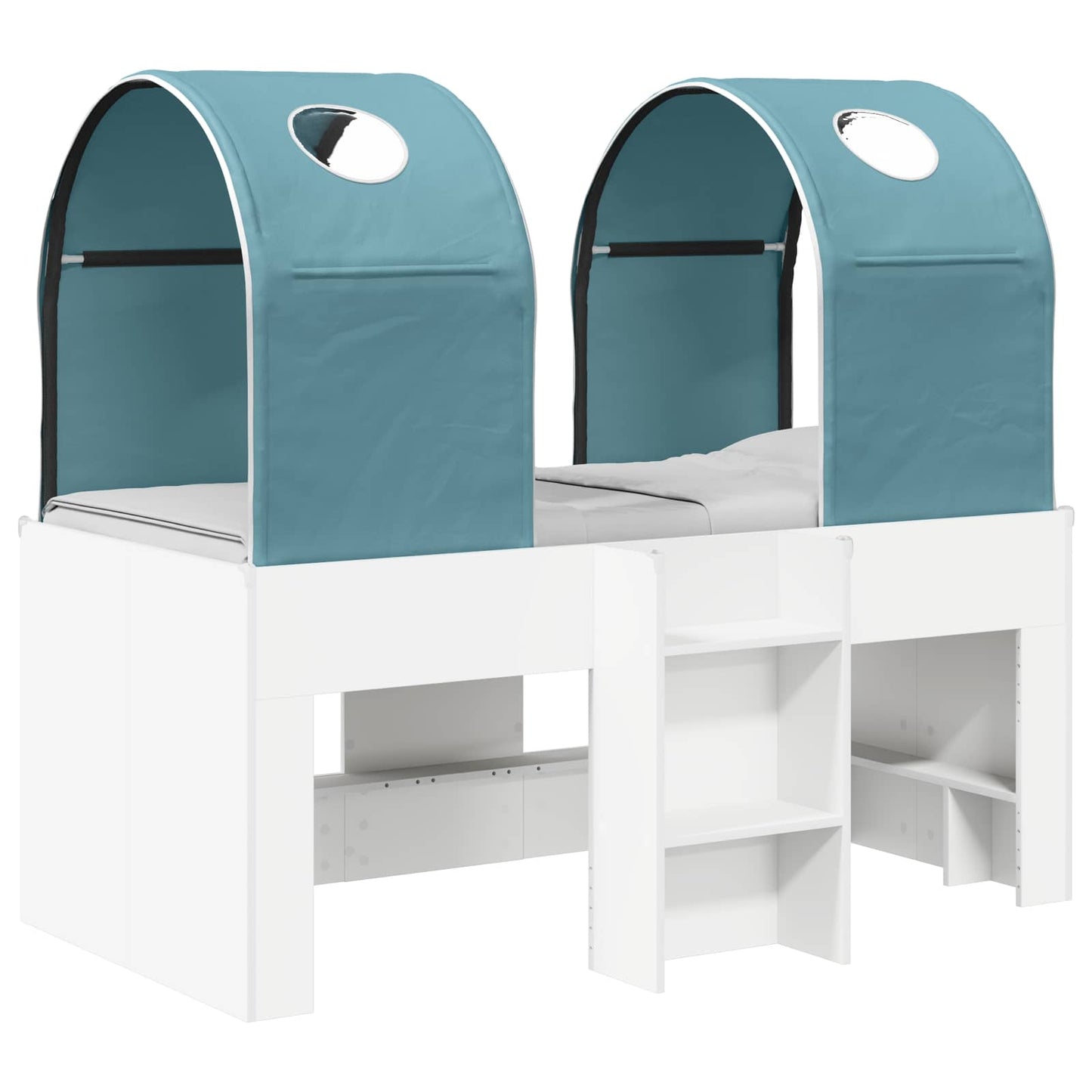 vidaXL Bed with Tunnel 3 pcs White and Light Blue Engineered Wood 2