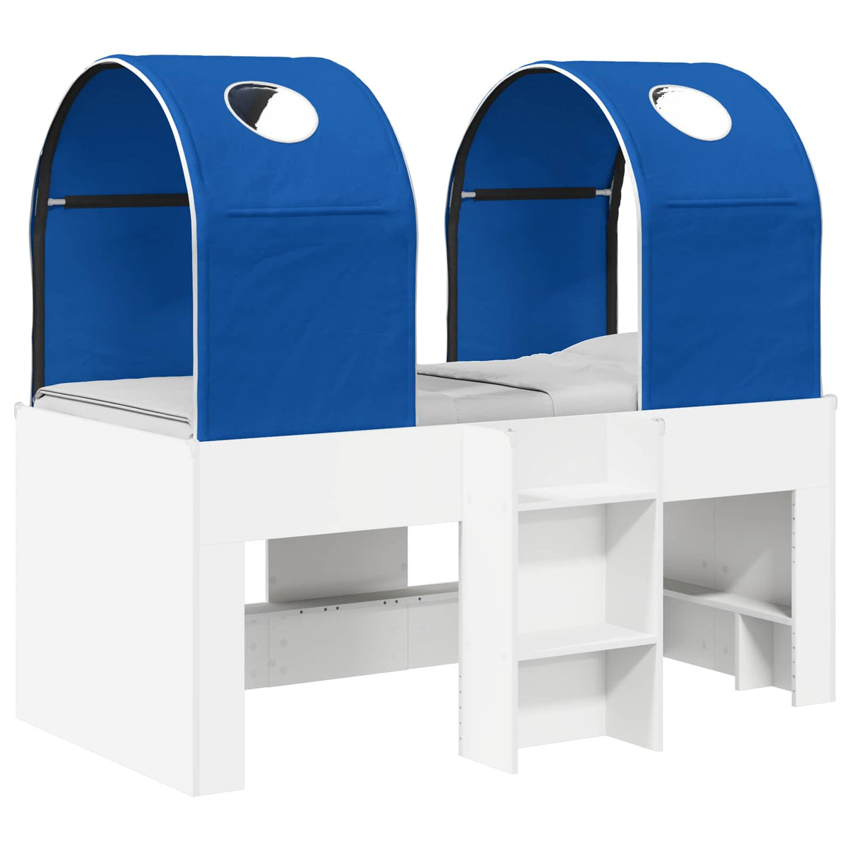 Bed with Tunnel 3 pcs Engineered Wood White and blue