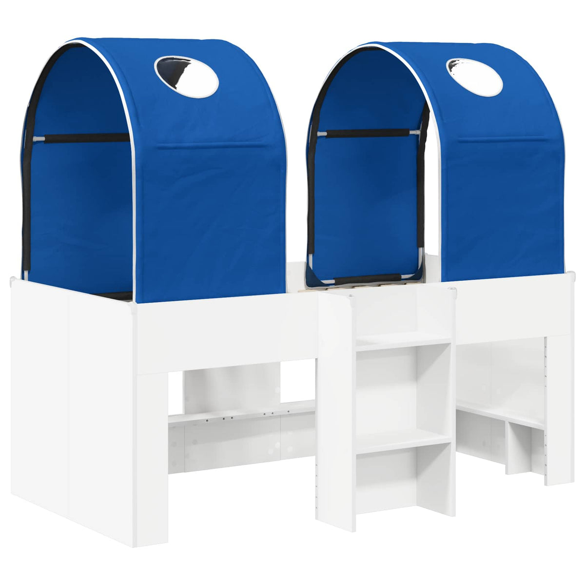 Bed with Tunnel 3 pcs Engineered Wood White and blue