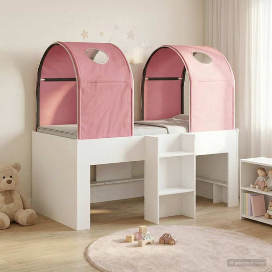 vidaXL Bed with Tunnel 3 pcs White and Pink Engineered Wood 1