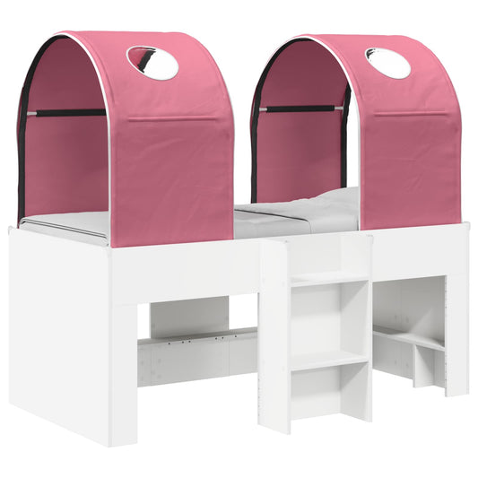vidaXL Bed with Tunnel 3 pcs White and Pink Engineered Wood 2