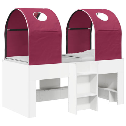 vidaXL Bed with Tunnel 4 pcs White and Red Engineered Wood 2