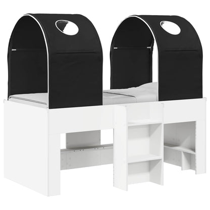 Bed with Tunnel 3 pcs Engineered Wood White and black