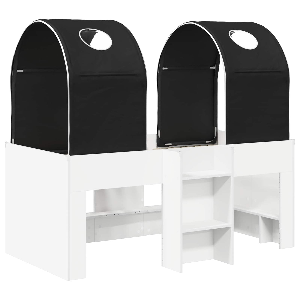Bed with Tunnel 3 pcs Engineered Wood White and black