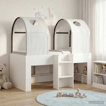 vidaXL Bed with Tunnel 3 pcs White Engineered Wood 1