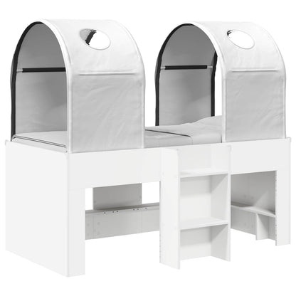 Bed with Tunnel 3 pcs Engineered Wood White