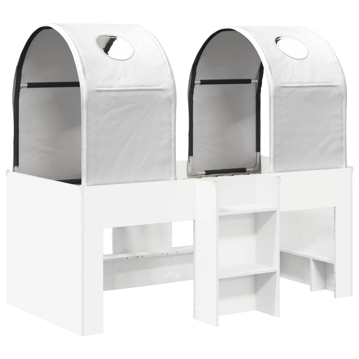 Bed with Tunnel 3 pcs Engineered Wood White