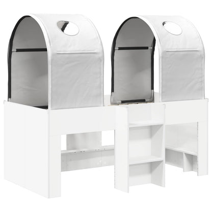 Bed with Tunnel 3 pcs Engineered Wood White