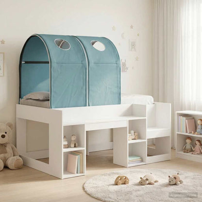 vidaXL Bed with Tunnel 3 pcs White and Light Blue Engineered Wood 1