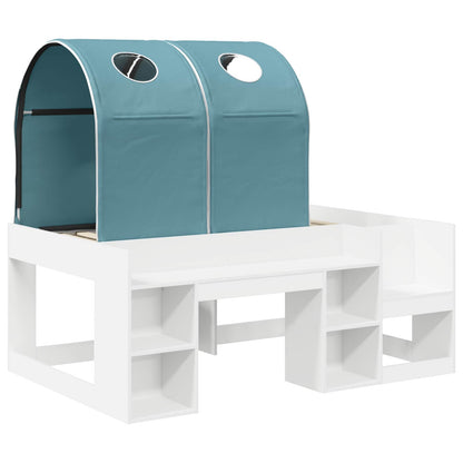 vidaXL Bed with Tunnel 3 pcs White and Light Blue Engineered Wood 3