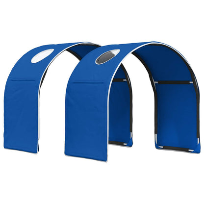 vidaXL Bed with Tunnel with Shelf 3 pcs White and Blue Engineered Wood 5