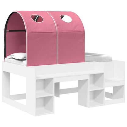 vidaXL Bed with Tunnel with Shelf 3 pcs White and Pink Engineered Wood 2