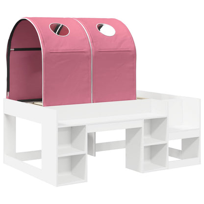 vidaXL Bed with Tunnel with Shelf 3 pcs White and Pink Engineered Wood 3