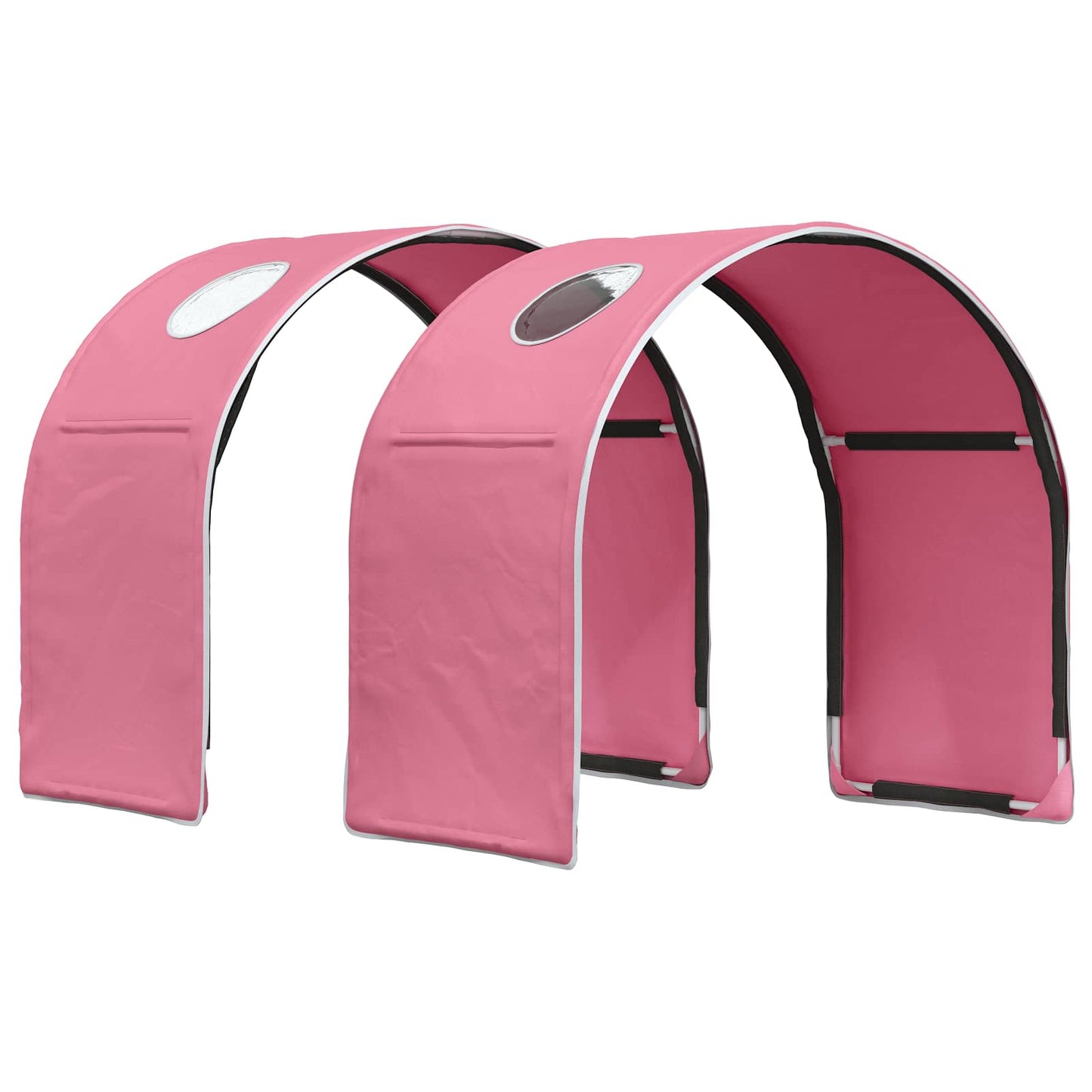 vidaXL Bed with Tunnel with Shelf 3 pcs White and Pink Engineered Wood 5