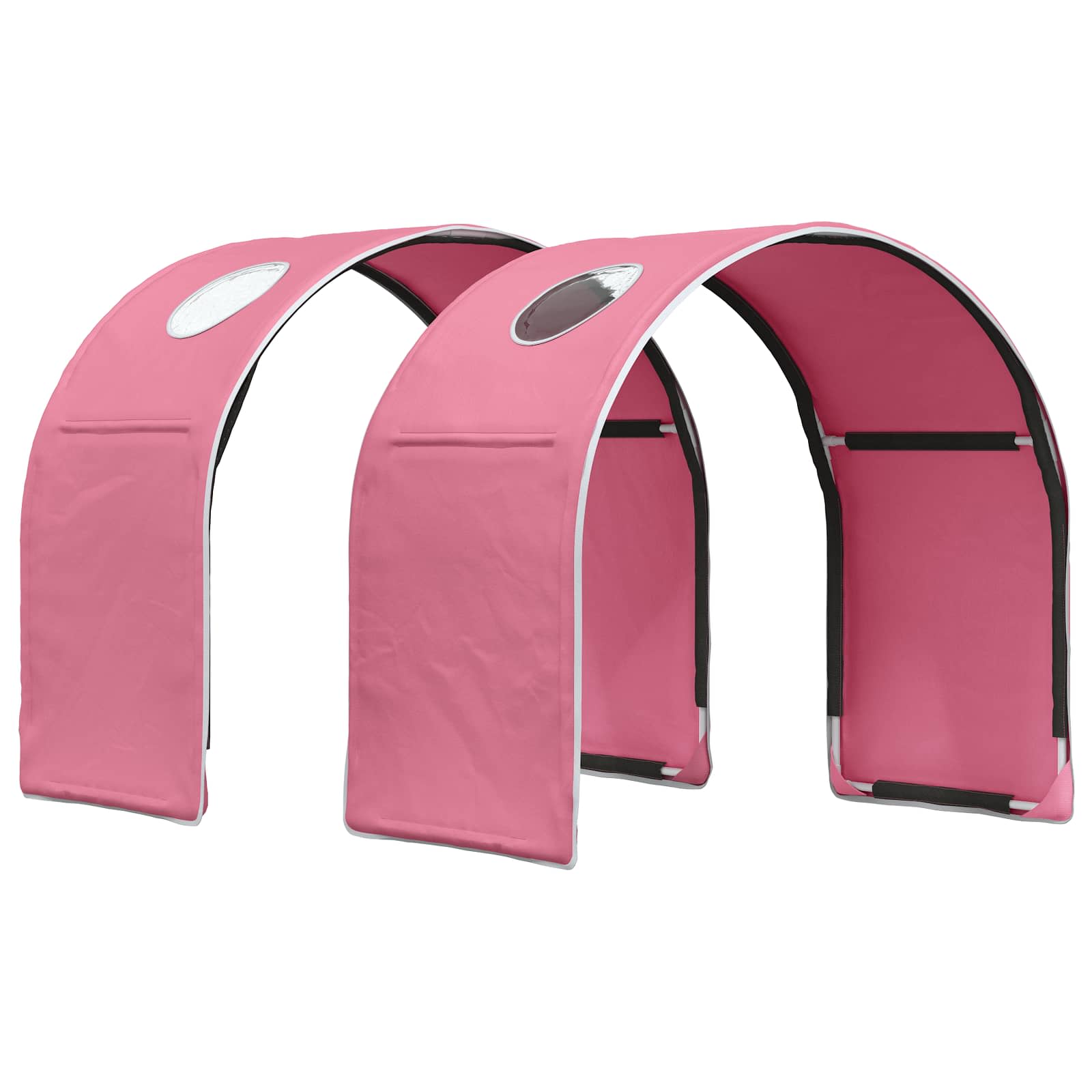 vidaXL Bed with Tunnel with Shelf 3 pcs White and Pink Engineered Wood 5