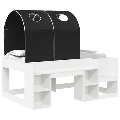 vidaXL Bed with Tunnel 3 pcs White and Black Engineered Wood 2