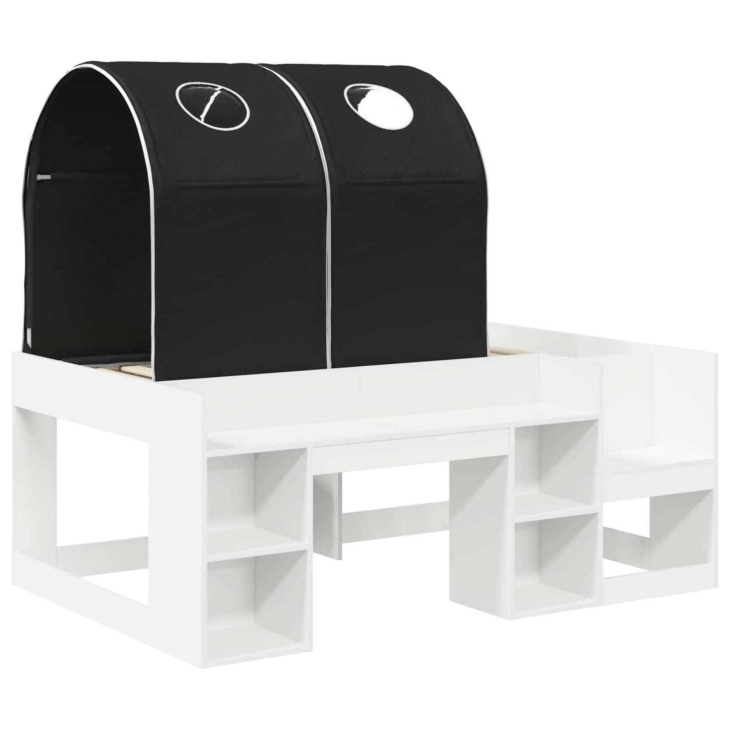 vidaXL Bed with Tunnel 3 pcs White and Black Engineered Wood 3