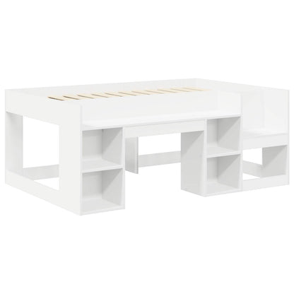 vidaXL Bed with Tunnel 3 pcs White and Black Engineered Wood 4