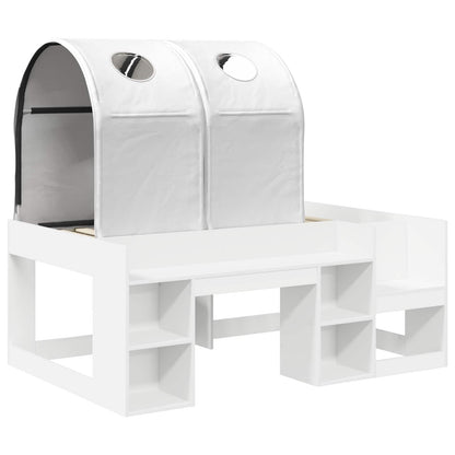 vidaXL Bed with Tunnel with Shelf 3 pcs White Engineered Wood 3