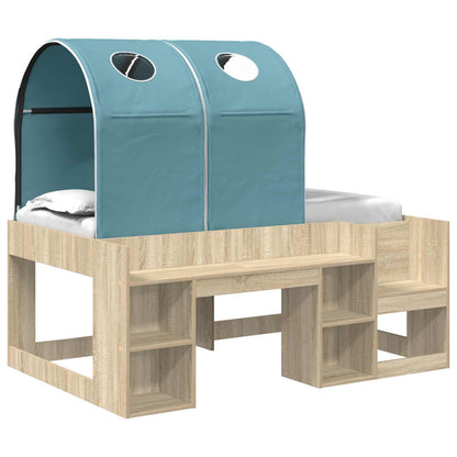 vidaXL Bed with Tunnel 3 pcs Sonoma Oak and Light Blue Engineered Wood 2