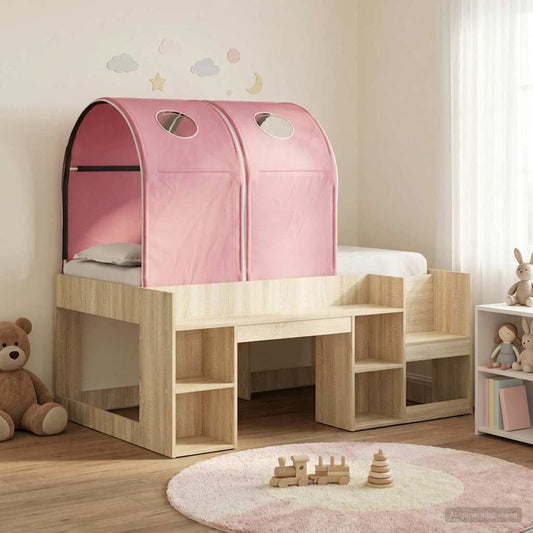 vidaXL Bed with Tunnel 3 pcs Sonoma Oak and Pink Engineered Wood 1