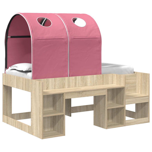 vidaXL Bed with Tunnel 3 pcs Sonoma Oak and Pink Engineered Wood 2