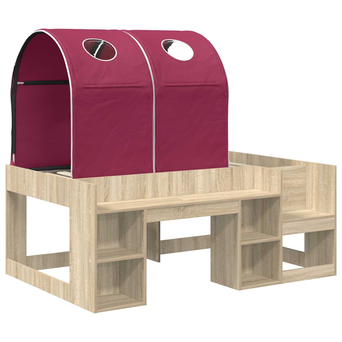 vidaXL Bed with Tunnel 3 pcs Sonoma Oak and Red Engineered Wood 3