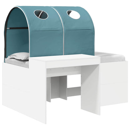 vidaXL Bed with Tunnel 3 pcs White and Light Blue Engineered Wood 2