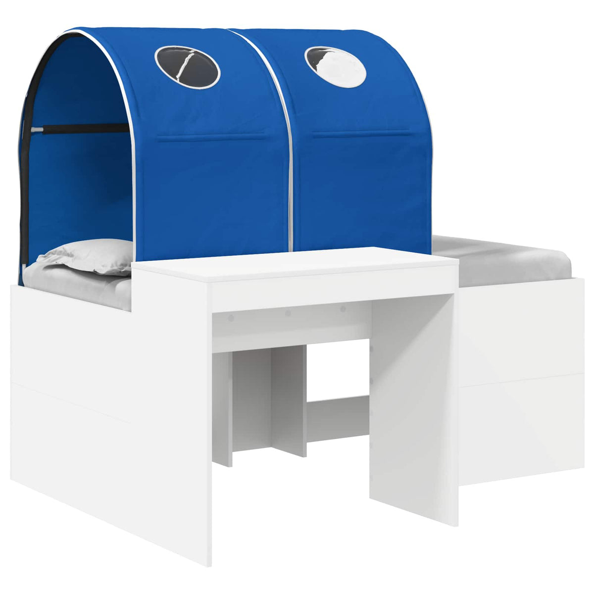 vidaXL Bed with Tunnel 3 pcs White and Blue Engineered Wood 2