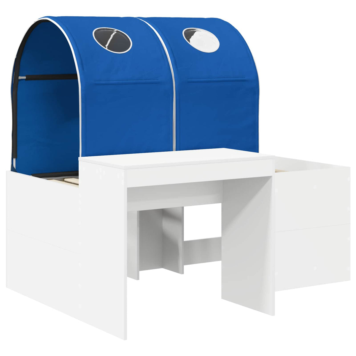 vidaXL Bed with Tunnel 3 pcs White and Blue Engineered Wood 3