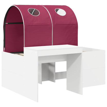 Bed with Tunnel 3 pcs Engineered Wood White and red
