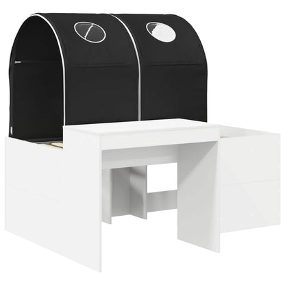 Bed with Tunnel 3 pcs Engineered Wood White and black