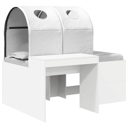 Bed with Tunnel 3 pcs Engineered Wood White