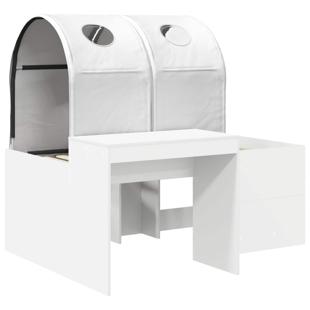 Bed with Tunnel 3 pcs Engineered Wood White