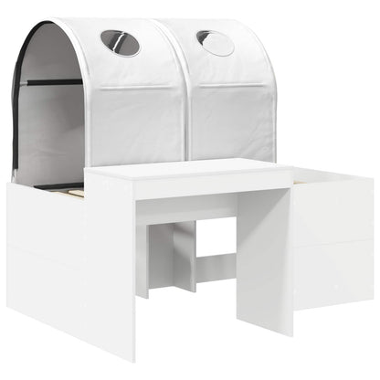 Bed with Tunnel 3 pcs Engineered Wood White