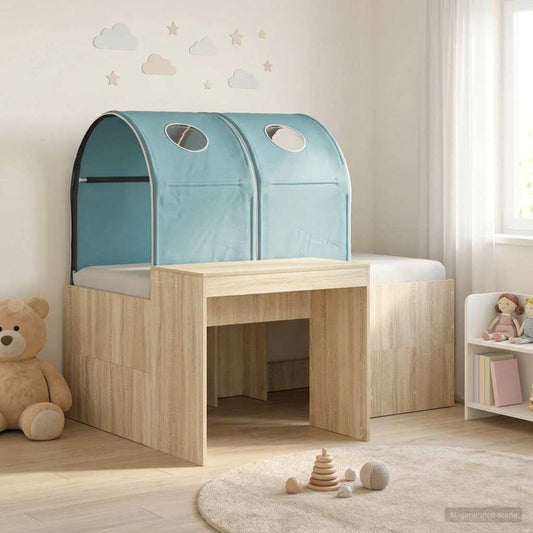 vidaXL Bed with Tunnel 3 pcs Sonoma Oak and Light Blue Engineered Wood 1