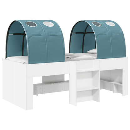 vidaXL Bed with Tunnel 3 pcs White and Light Blue Engineered Wood 2