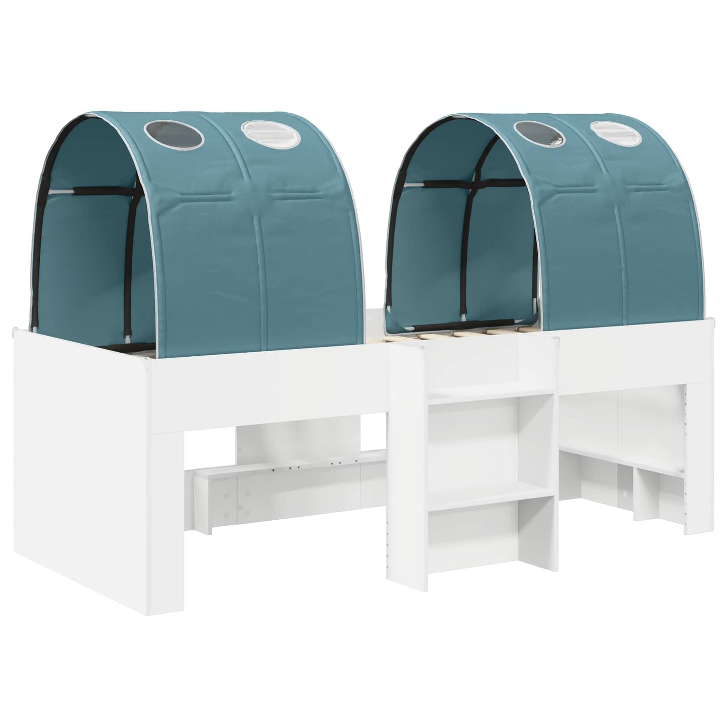 vidaXL Bed with Tunnel 3 pcs White and Light Blue Engineered Wood 3