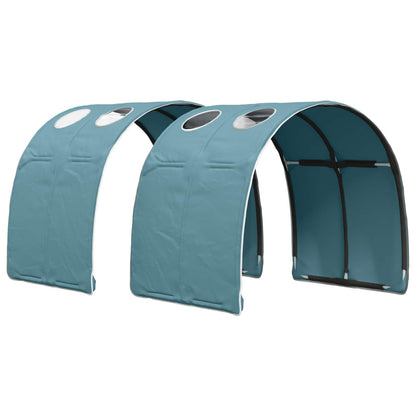 vidaXL Bed with Tunnel 3 pcs White and Light Blue Engineered Wood 5