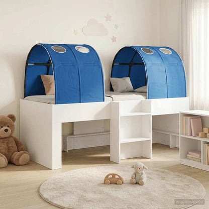 vidaXL Bed with Tunnel 4 pcs White and Blue Engineered Wood 1