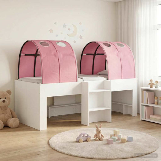 vidaXL Bed with Tunnel 3 pcs White and Pink Engineered Wood 1