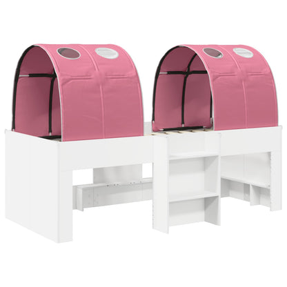 vidaXL Bed with Tunnel 3 pcs White and Pink Engineered Wood 3