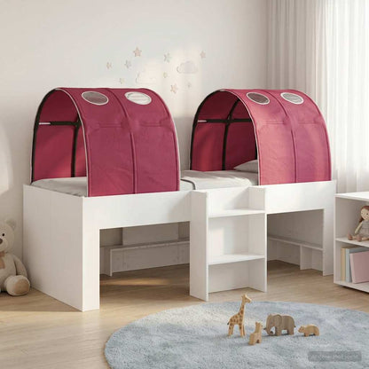 vidaXL Bed with Tunnel 3 pcs White and Red Engineered Wood 1