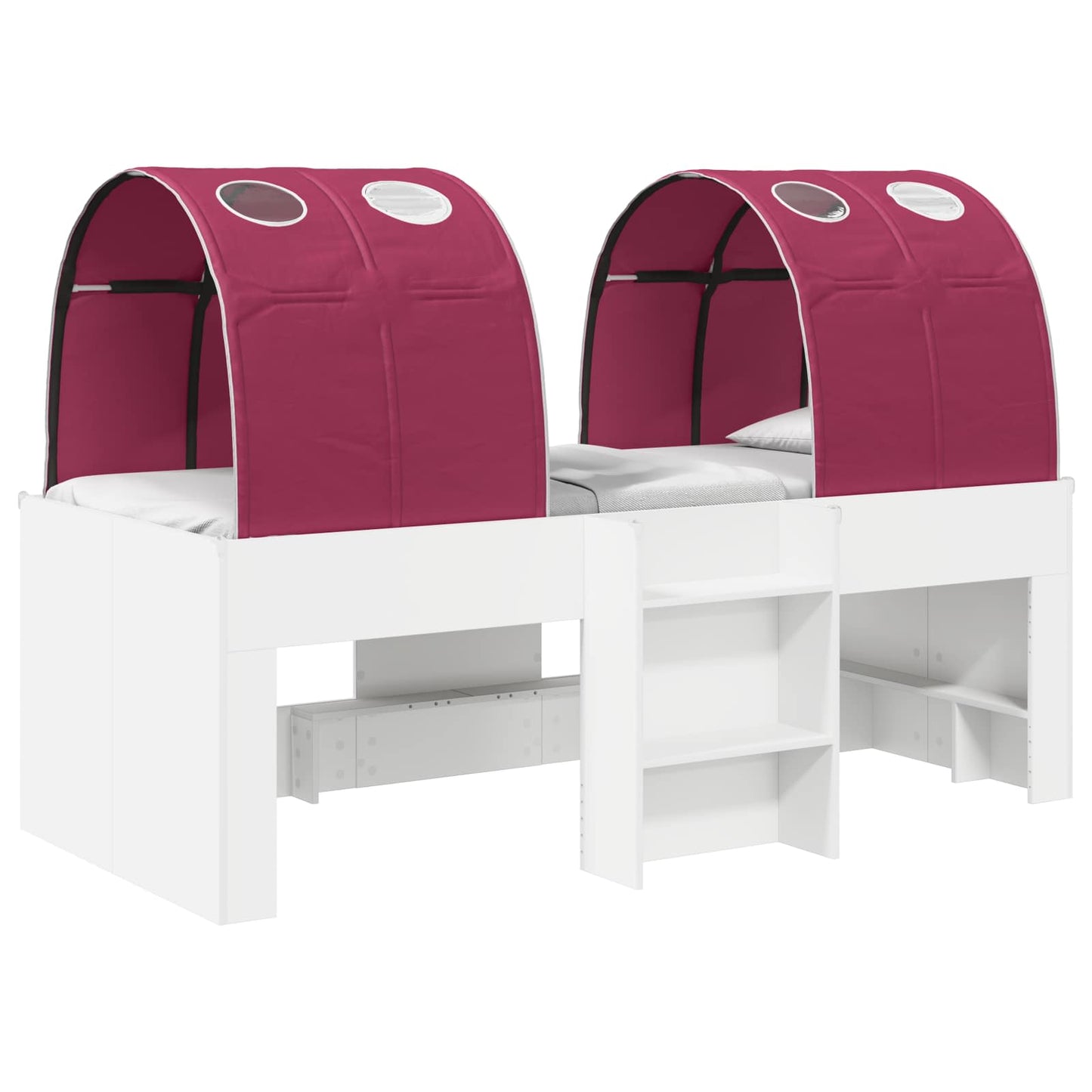 vidaXL Bed with Tunnel 3 pcs White and Red Engineered Wood 2