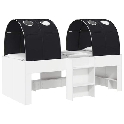vidaXL Bed with Tunnel 3 pcs White and Black Engineered Wood 2
