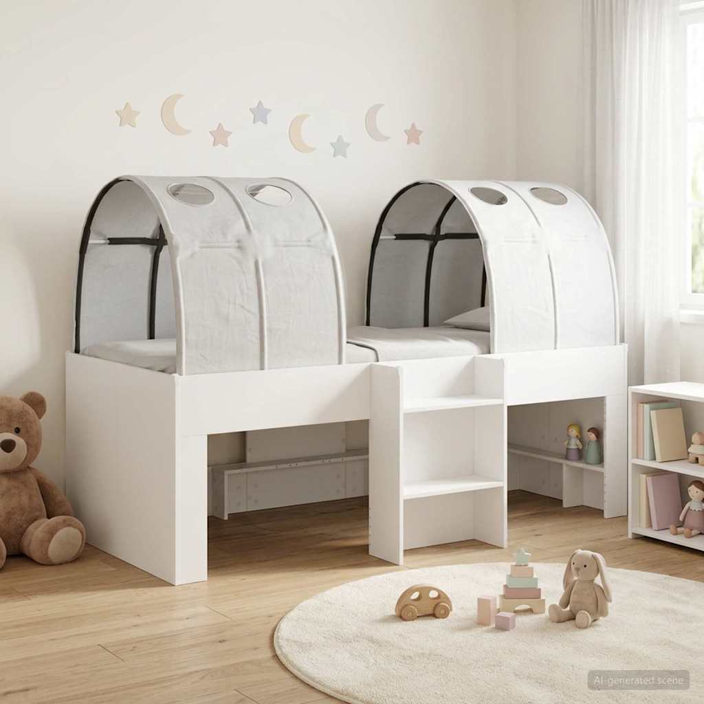 vidaXL Bed with Tunnel 3 pcs White Engineered Wood 1